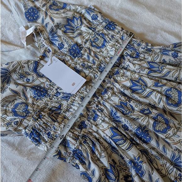 NWT  Caroline Constas Blue Floral Cotton/Modal Sleeveless Midi Dress, size M - Picture 10 of 12